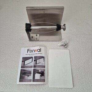 Fixwal Stainless Steel Drill Free Toilet Paper Roll Holder Phone Shelf Silver